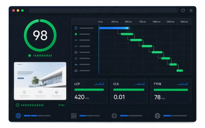 Site speed test — 98 performance score