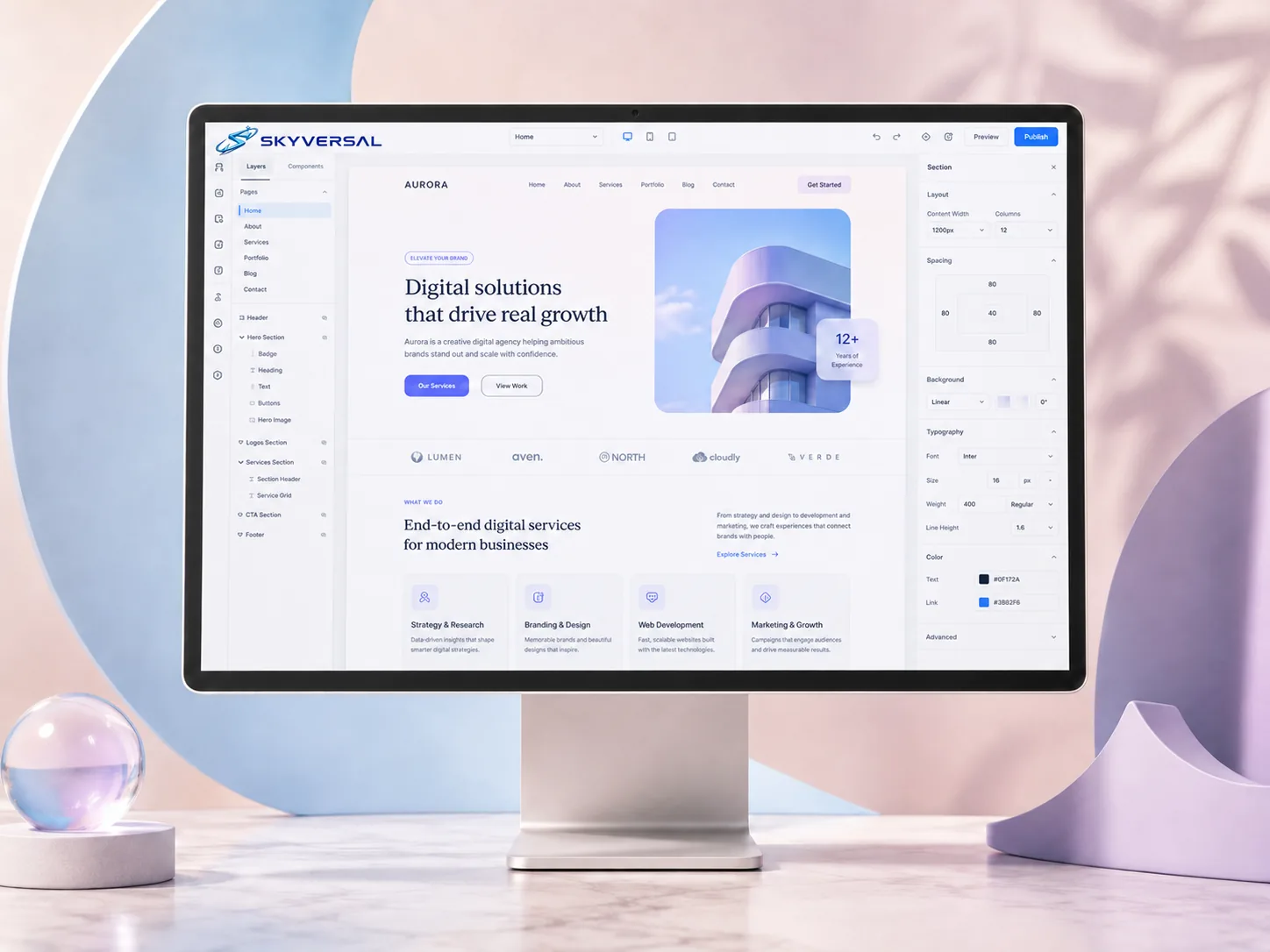 Premium web hosting control panel view