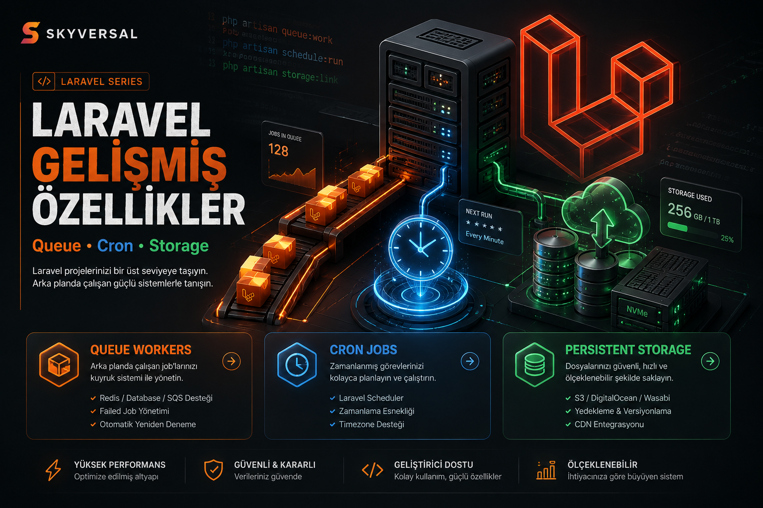 Laravel Gelişmiş Özellikler (Queue, Cron, Storage)