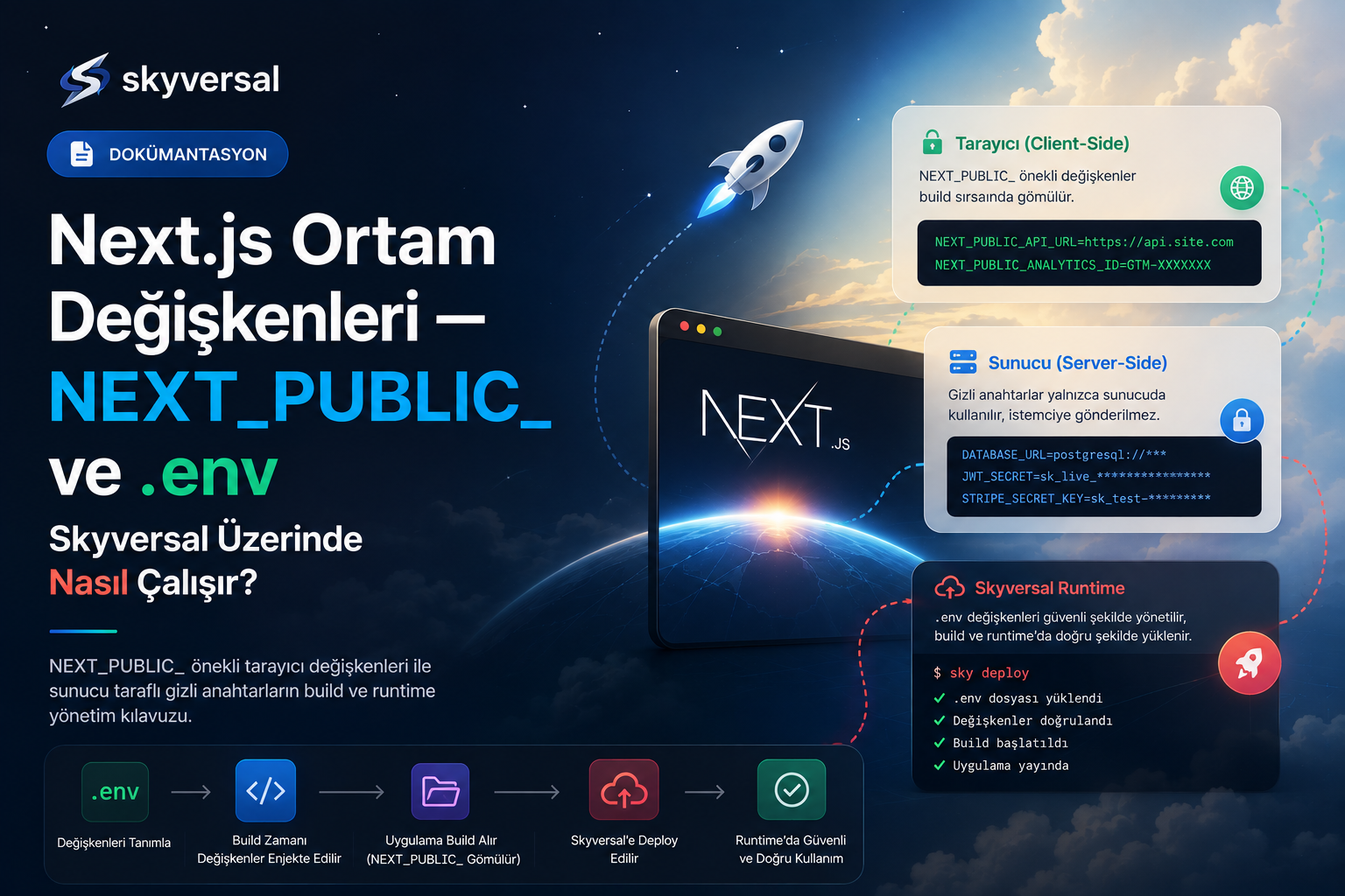 Next.js Ortam Değişkenleri — NEXT_PUBLIC_ ve .env Skyversal Üzerinde Nasıl Çalışır?