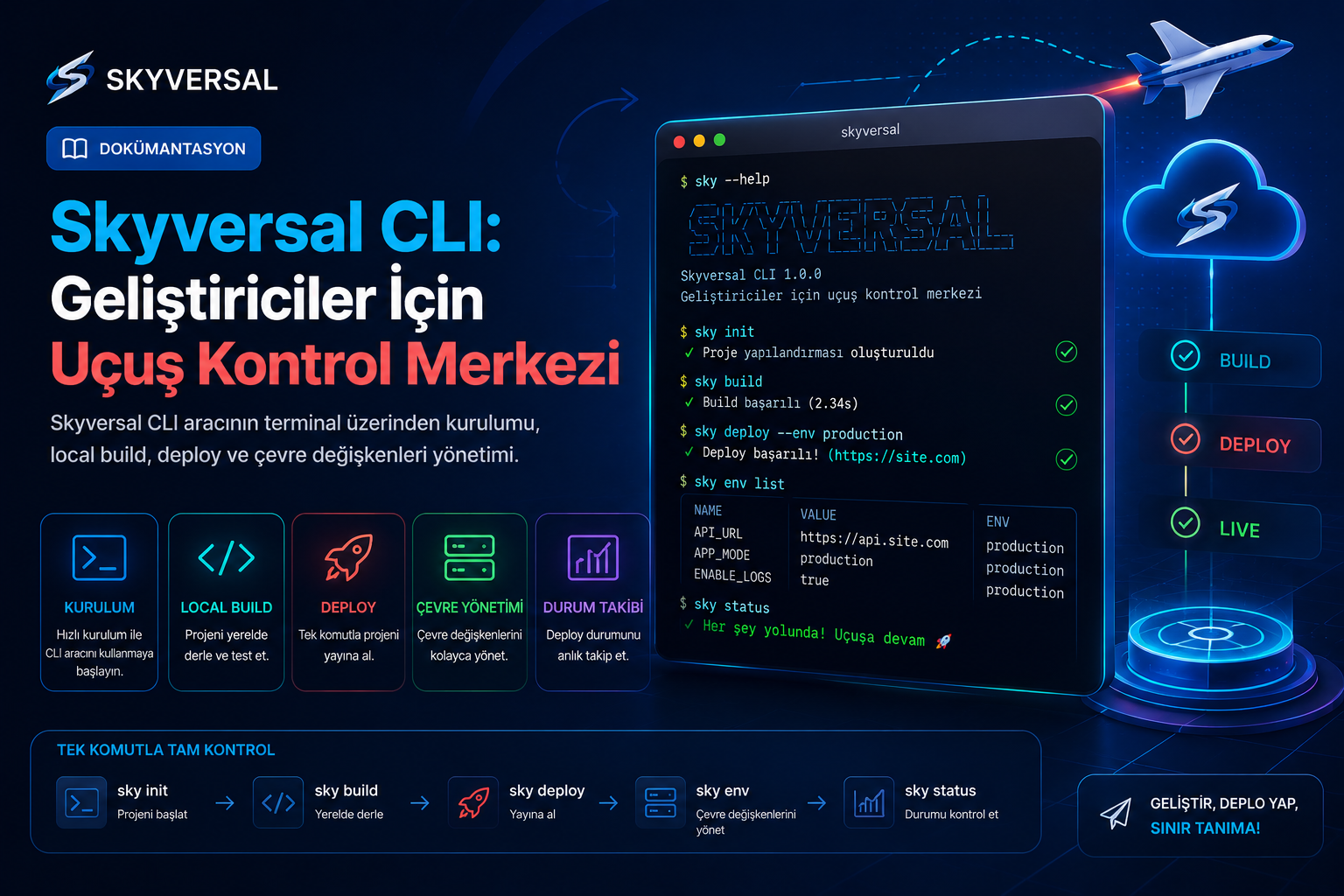 Skyversal CLI: Geliştiriciler İçin Uçuş Kontrol Merkezi